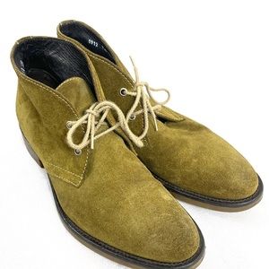 Donald Pliner Classic men’s suede boot-Olive Green